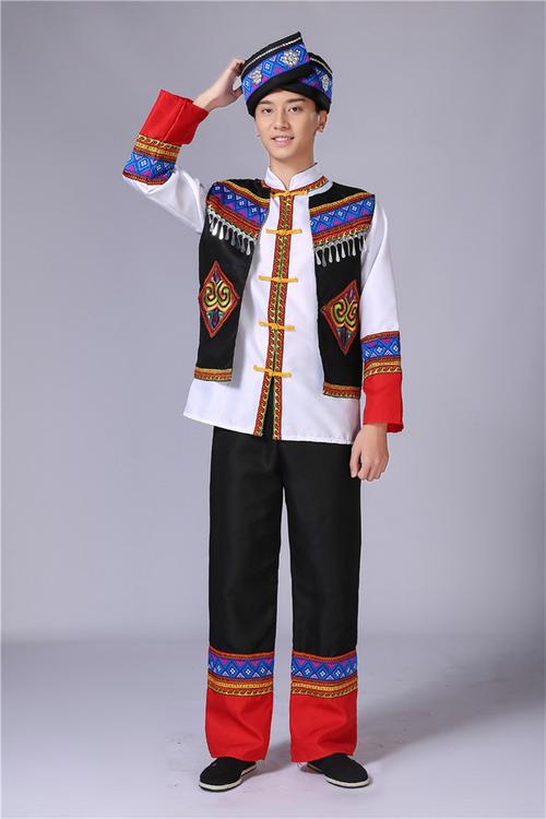 新款苗族服装演出服男士侗族民族风少数民族壮族黎族彝族舞蹈套装